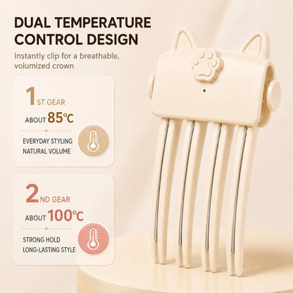 Cute Cat‑Ear Root Volume Heating Comb🐱