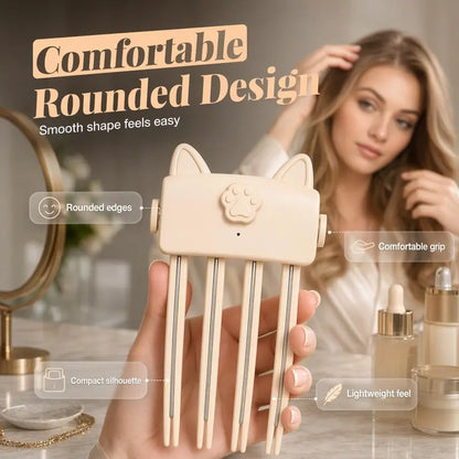 Cute Cat‑Ear Root Volume Heating Comb🐱
