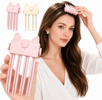 Cute Cat‑Ear Root Volume Heating Comb🐱