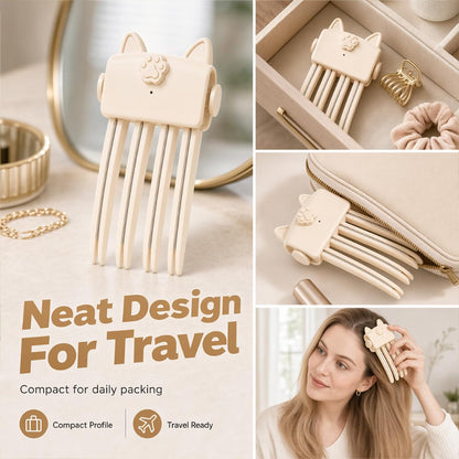 Cute Cat‑Ear Root Volume Heating Comb🐱